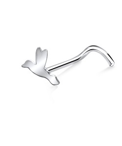 Flying Bird Silver Curved Nose Stud NSKB-136